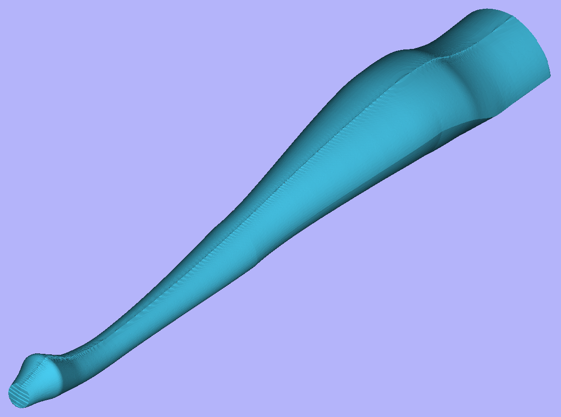 STL model of the leg to be exported